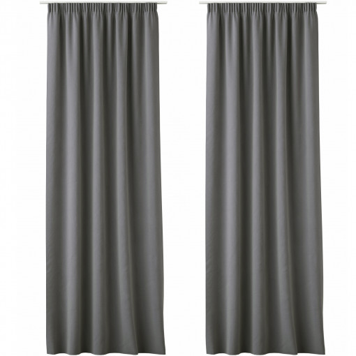 Set 2 Perdele Lola cu rejansa Jemidi, 140 x 250 cm, Gri, Poliester, 55308.73.02