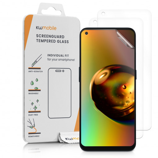 Set 3 folii de protectie Kwmobile pentru OnePlus Nord N100, Fata, Polimer, 57690.1
