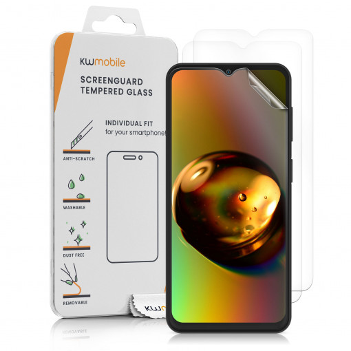 Set 3 folii de protectie Kwmobile pentru Samsung Galaxy M13, Fata, Polimer, 59364.1