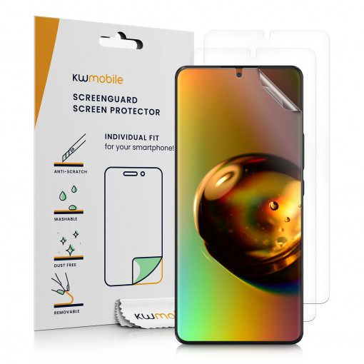 Set 3 Folii de protectie Kwmobile pentru Xiaomi 12T/12T Pro, Transparent, Plastic, 60165.1