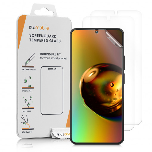 Set 3 folii de protectie Kwmobile pentru Xiaomi Redmi Note 11 Pro/Redmi Note 11 Pro 5G, Fata, Polimer, 57944.1