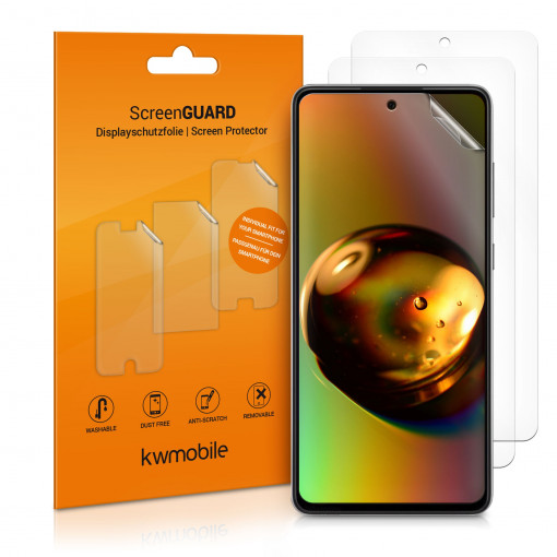 Set 3 Folii de protectie pentru Samsung Galaxy A72, kwmobile, Fata, Transparenta, 54367.1