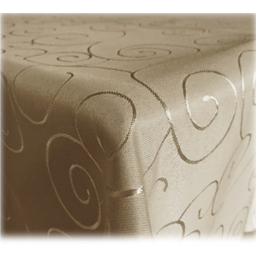 Fata de masa cu ornament Jemidi, 160 x 260 cm, Maro, Poliester, 55264.05.15