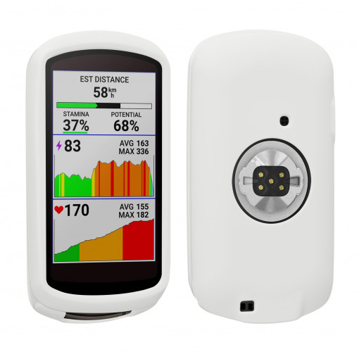 Husa de protectie pentru GPS Garmin Edge 1040/Edge 1040 Solar, Kwmobile, Alb, Silicon, 59441.02