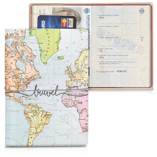 Husa de protectie pentru pasaport, Kwmobile, Multicolor, PVC, 49059.03