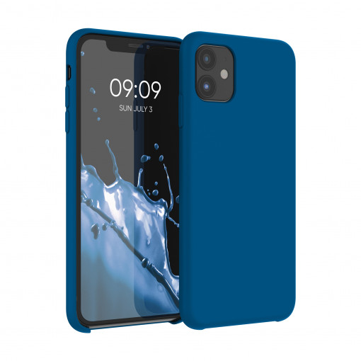 Husa Kwmobile pentru Apple iPhone 11, Silicon, Albastru, 49724.228