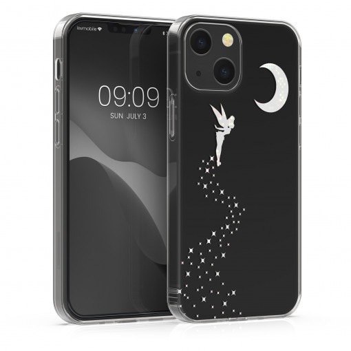 Husa Kwmobile pentru Apple iPhone 13, Silicon, Transparent/Argintiu, 57143.07