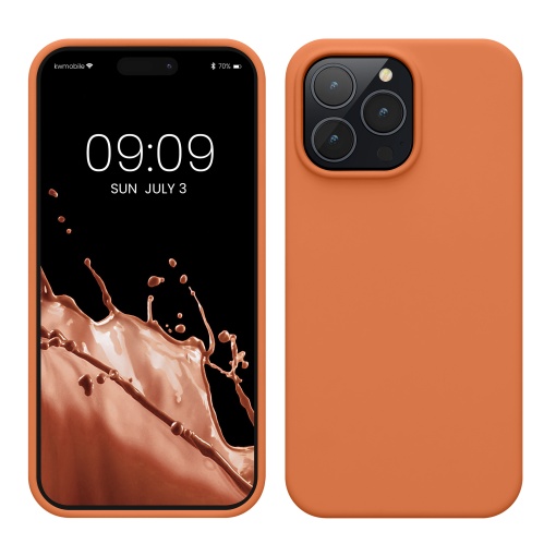 Husa Kwmobile pentru Apple iPhone 14 Pro Max, Portocaliu, Silicon, KWM000016NL031C