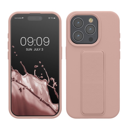 Husa Kwmobile pentru Apple iPhone 15 Pro, Roz deschis, Silicon, KWM000020EK004C