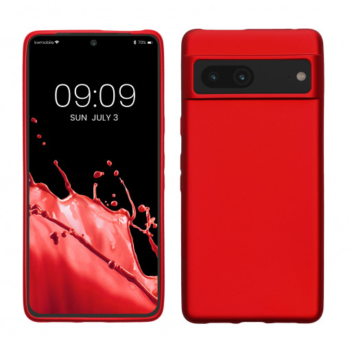 Husa kwmobile pentru Google Pixel 7, Silicon, Rosu, 60132.36