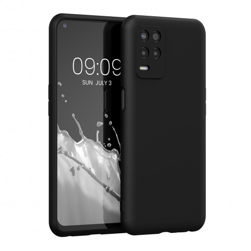 Husa Kwmobile pentru Realme 8 5G/Narzo 30 (2021), Silicon, Negru, 57246.47