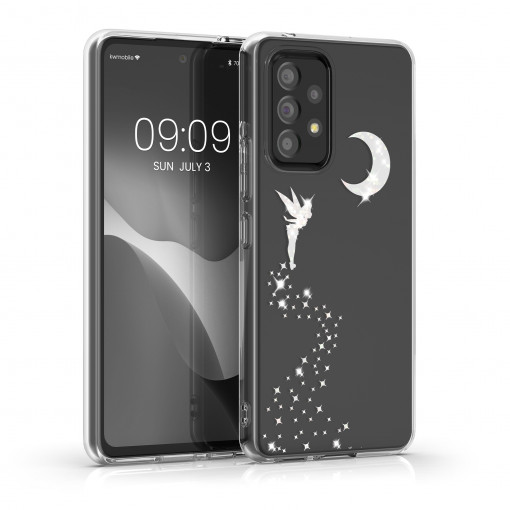 Husa Kwmobile pentru Samsung Galaxy A53 5G, Silicon, Transparent/Argintiu, 58800.05