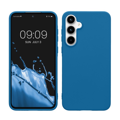 Husa Kwmobile pentru Samsung Galaxy A55 5G, Albastru, Silicon, KWM000021MG024C