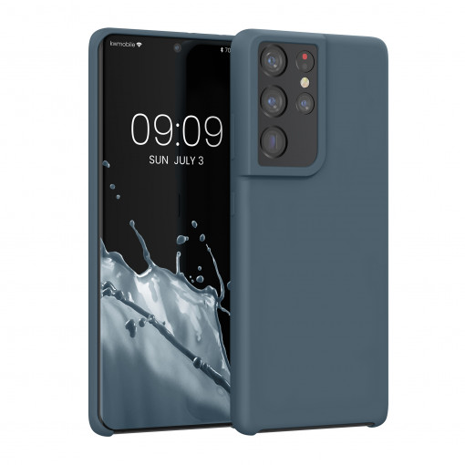 Husa Kwmobile pentru Samsung Galaxy S21 Ultra, Silicon, Albastru, 54074.202