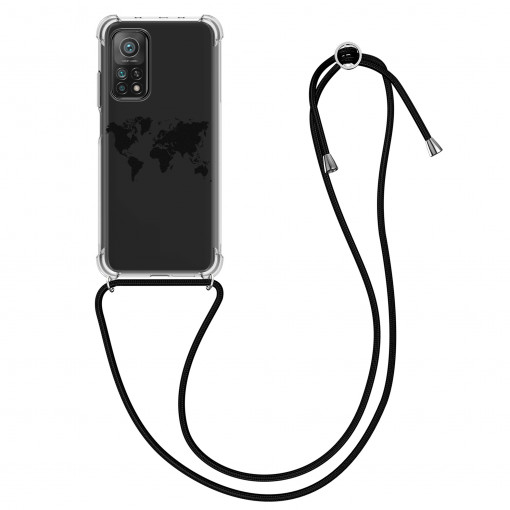 Husa Kwmobile pentru Xiaomi Mi 10T/Mi 10T Pro, Silicon, Transparent/Negru, 53928.05