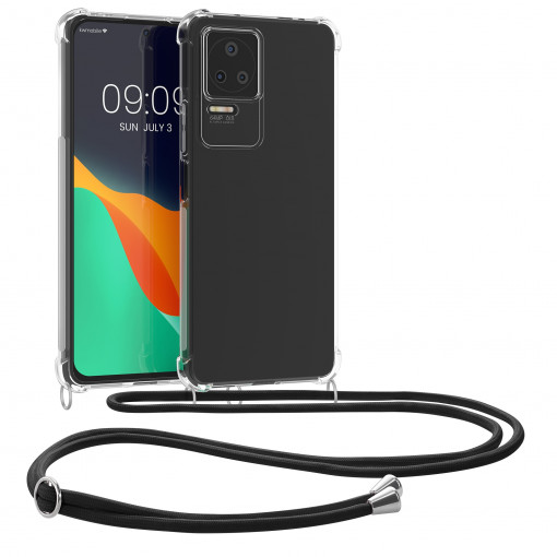 Husa Kwmobile pentru Xiaomi Poco F4, Silicon, Transparent/Negru, 59237.01