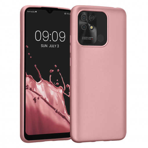 Husa Kwmobile pentru Xiaomi Redmi 10C, Silicon, Rose Gold, 59232.31