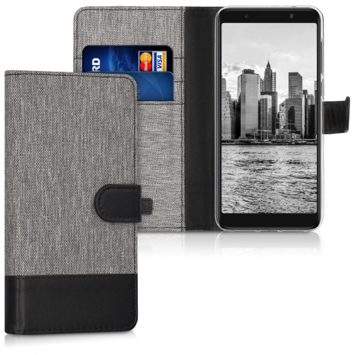 Husa pentru Alcatel 3 x, Textil, Gri, 44563.22