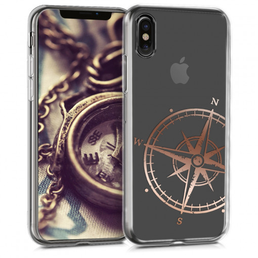 Husa pentru Apple iPhone X / iPhone XS, Silicon, Rose Gold, 42505.11