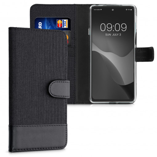 Husa pentru Motorola Edge 20, Textil, Negru, 56054.73, kwmobile