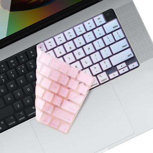 Husa pentru tastatura Apple MacBook Pro 16" (2021), Kwmobile, Roz/Albastru, Silicon, 57910.01