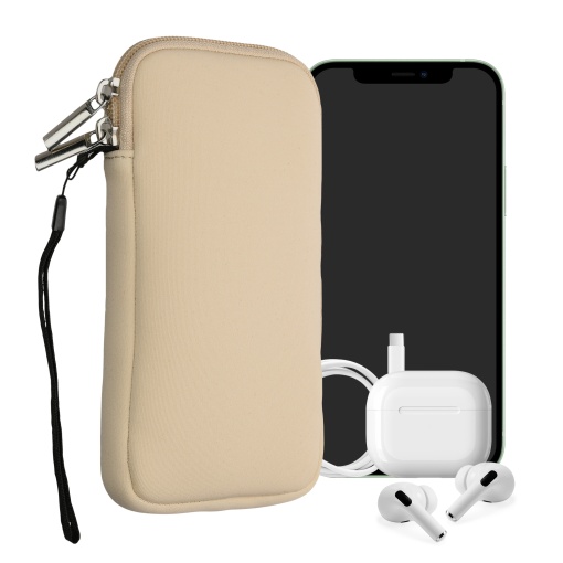 Husa Universala Kwmobile pentru telefon, Marime XL - 6.8 inch, Crem, Neopren, KWM0000099O156C