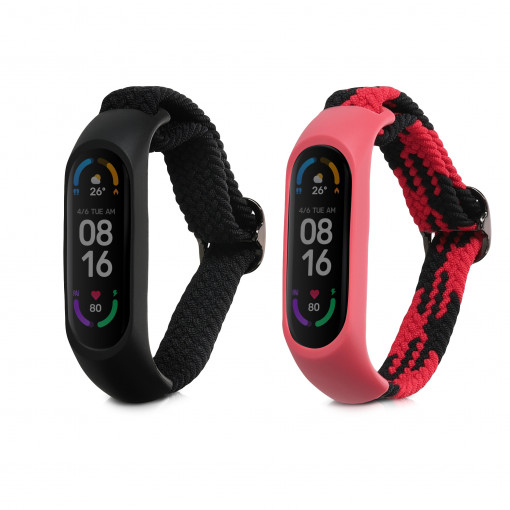 Set 2 Curele pentru Xiaomi Mi Smart Band 6/Mi Band 6/Mi Band 5, Kwmobile, Multicolor, Nylon, 57429.05