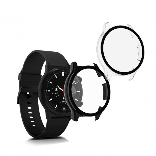 Set 2 huse pentru Honor Watch GS 3, Kwmobile, Negru/Transparent, Plastic, 58188.01