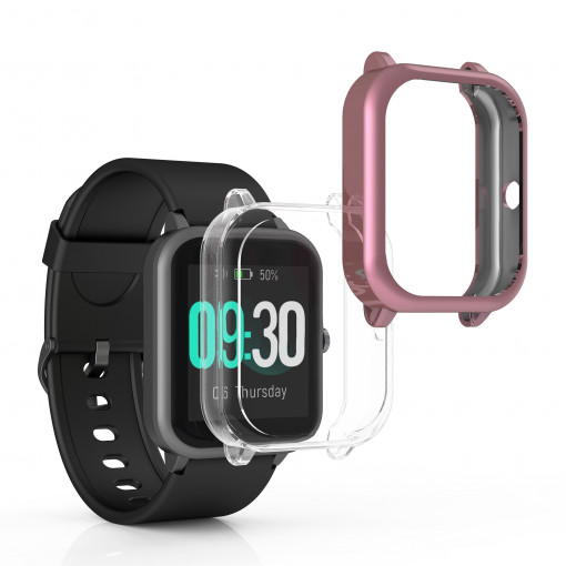Set 2 huse pentru Willful SW021/ID205L, Kwmobile, Transparent/Roz, Silicon, 58720.03