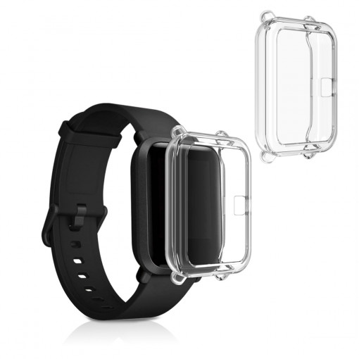 Set 2 huse pentru Xiaomi Amazfit Bip / Amazfit Bip Lite, Silicon, Transparent, 50101.03