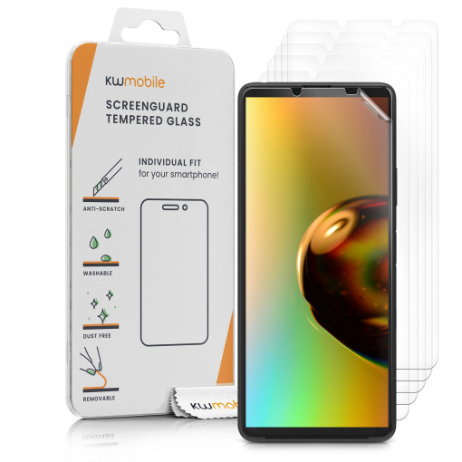 Set 6 folii de protectie Kwmobile pentru Sony Xperia 10 IV, Fata, Polimer, 57887.1