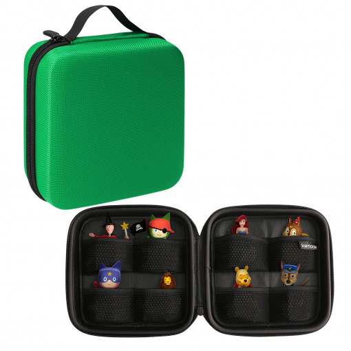 Geanta cu fermoar pentru Tonies pana la 20 de figurine, Kwmobile, Verde, Nylon, 50559.80