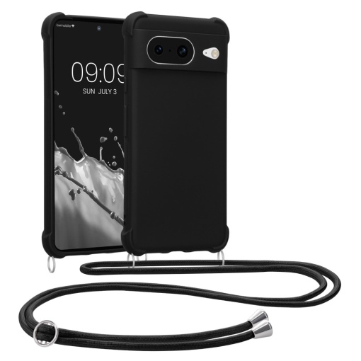 Husa Kwmobile cu jnur pentru Google Pixel 8, Negru, Silicon, 61867.01
