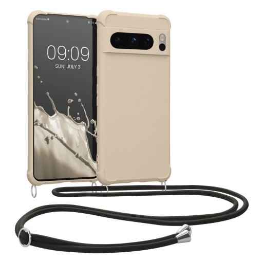 Husa Kwmobile cu jnur pentru Google Pixel 8 Pro, Crem, Silicon, 61868.16