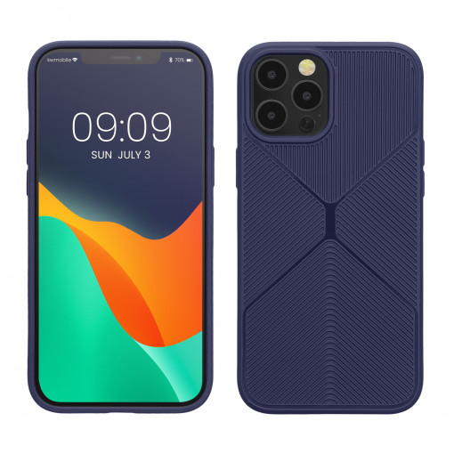 Husa kwmobile pentru Apple iPhone 12 Pro Max, Silicon, Albastru, 60417.17