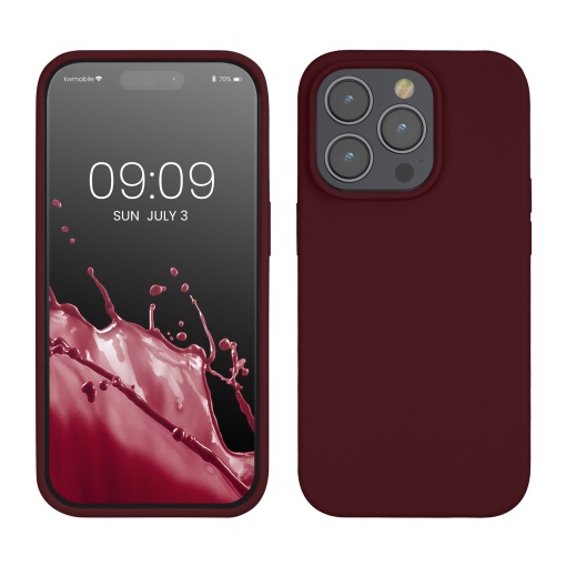 Husa Kwmobile pentru Apple iPhone 14 Pro, Visiniu, Silicon, KWM000016NK039C - Img 1