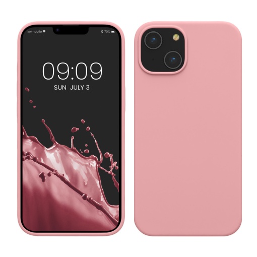 Husa Kwmobile pentru Apple iPhone 14, Roz deschis, Silicon, KWM000016NI048C