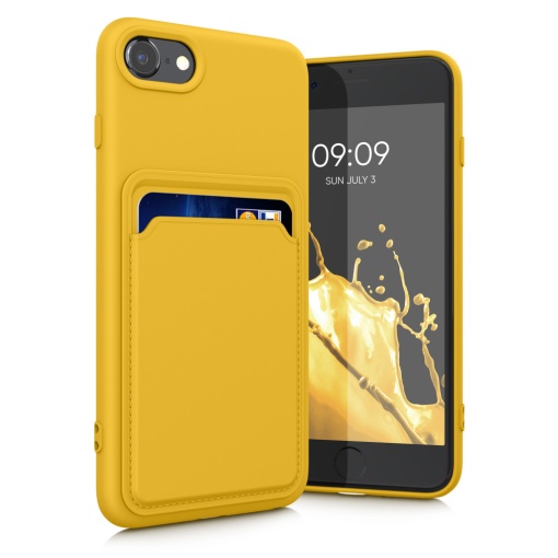 Husa Kwmobile pentru Apple iPhone SE (2022)/iPhone SE (2020)/iPhone 8, Galben, Silicon, 55117.165