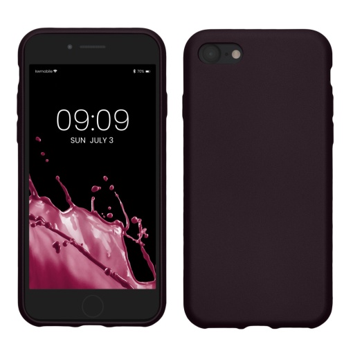 Husa Kwmobile pentru Apple iPhone SE (2022)/iPhone SE (2020)/iPhone 8, Violet inchis, Silicon, KWM0000085R013C