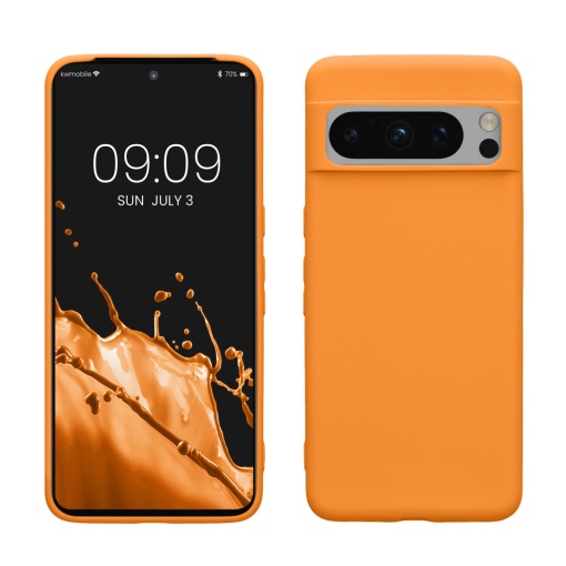 Husa Kwmobile pentru Google Pixel 8 Pro, Portocaliu, Silicon, 61856.15