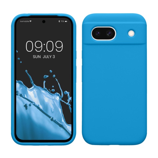 Husa Kwmobile pentru Google Pixel 8a, Albastru, Silicon, KWM000020KQ034C