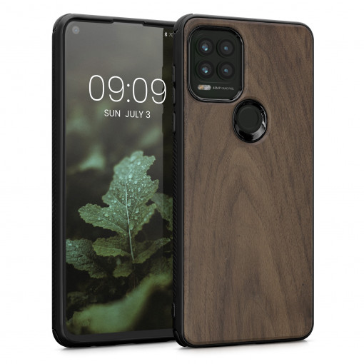 Husa Kwmobile pentru Motorola Moto G Stylus 5G, Lemn, Maro, 58948.18