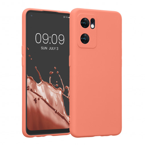 Husa Kwmobile pentru OPPO Find X5 Lite, Silicon, Coral, 57633.103