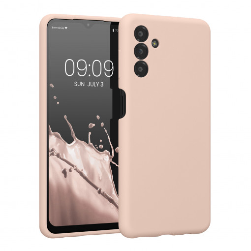 Husa Kwmobile pentru Samsung Galaxy A13 5G, Silicon, Crem, 59453.225