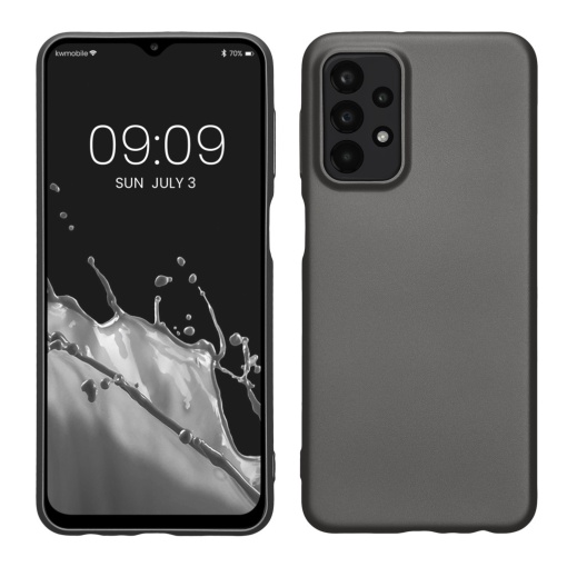 Husa Kwmobile pentru Samsung Galaxy A23/Galaxy A23 5G, Gri, Silicon, 57955.232