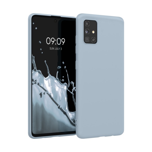 Husa Kwmobile pentru Samsung Galaxy A51, Albastru deschis, Silicon, KWM000010YZ052C