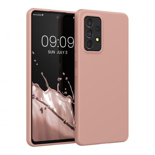Husa Kwmobile pentru Samsung Galaxy A53 5G, Silicon, Rose Gold, 57808.237