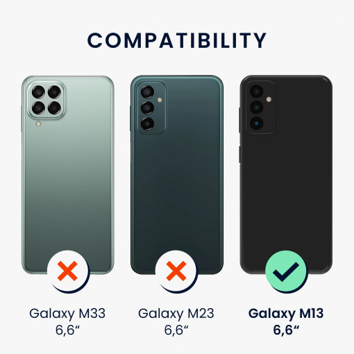 Husa kwmobile pentru Samsung Galaxy M13, Lemn, Maro, 59885.02