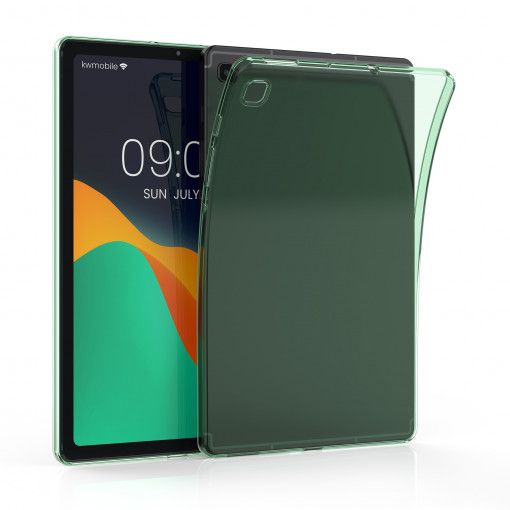 Husa kwmobile pentru Samsung Galaxy Tab S6 Lite/Galaxy Tab S6 Lite (2022), Silicon, Verde/Transparent, 52241.78