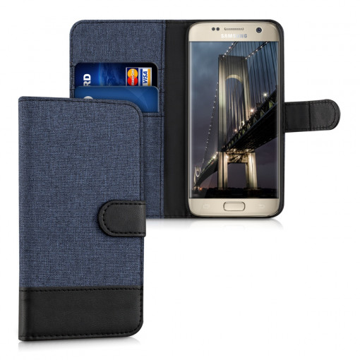 Husa pentru Samsung Galaxy S7, Textil, Albastru, 37134.17